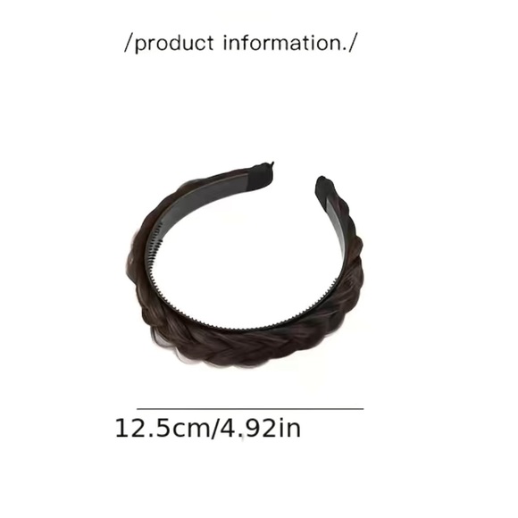 1pc light brown fishbone four strand braid wig headdress wide twist braid - Picture 3 of 3